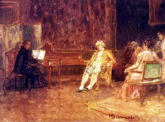 Dom Joao hört Vater Jose Mauricio am Cembalo zu